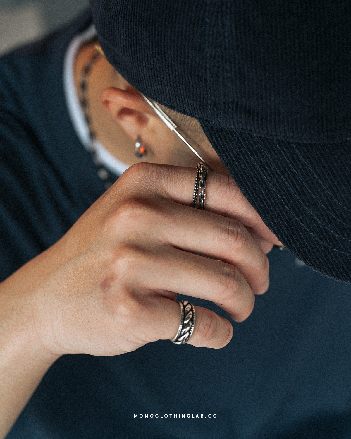 #現貨 (ACCR540) 鍍銀 麻花條紋開口戒