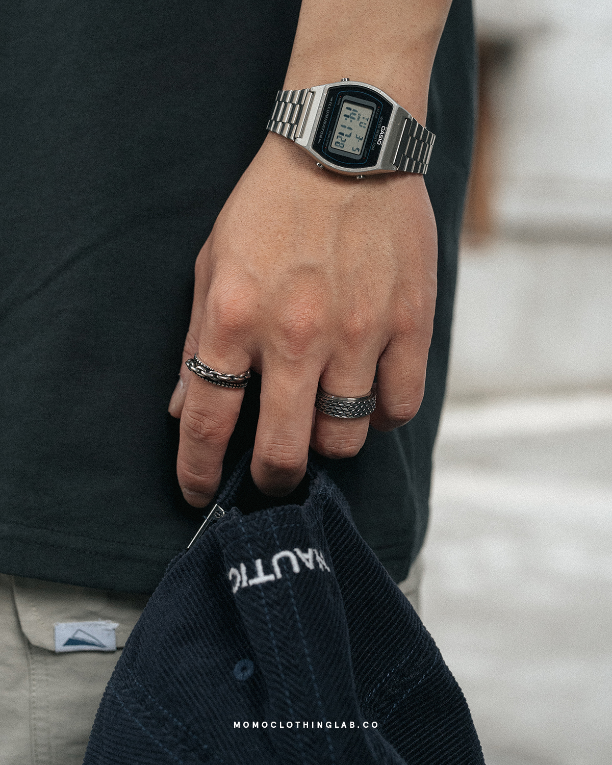 #現貨 (ACCR541) 鍍銀 交錯鍊條開口戒