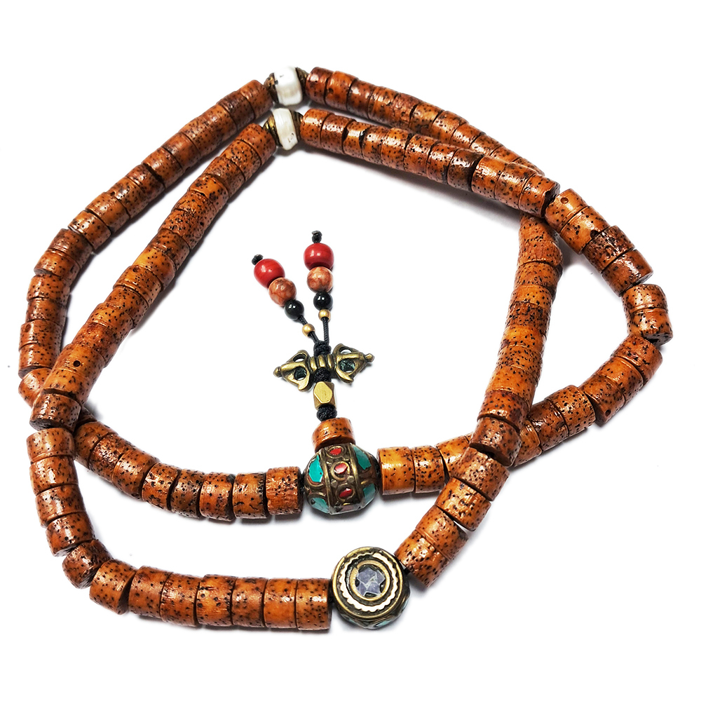 藏密手工珠&星月菩提108念珠9*7mm【十方】122193