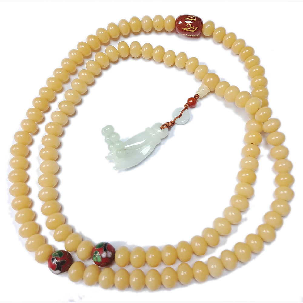 玉佛手&菩提根108念珠8*10mm【十方】130017