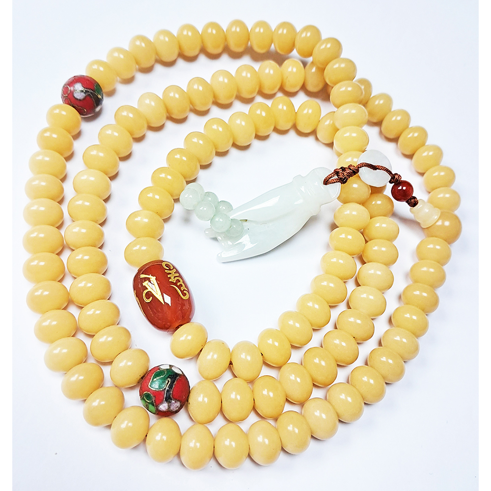 玉佛手&菩提根108念珠8*10mm【十方】130017