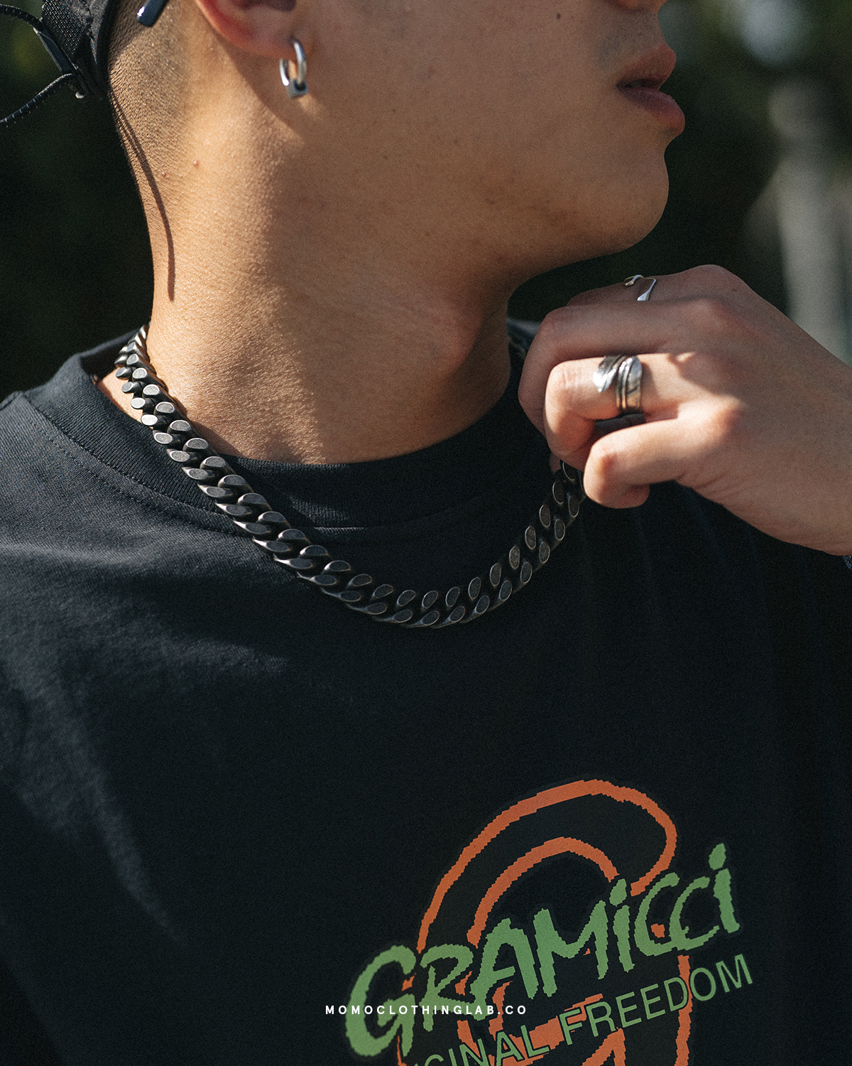 #現貨 (ACCN582) 鋼項鍊 極重工霧黑古巴項鍊