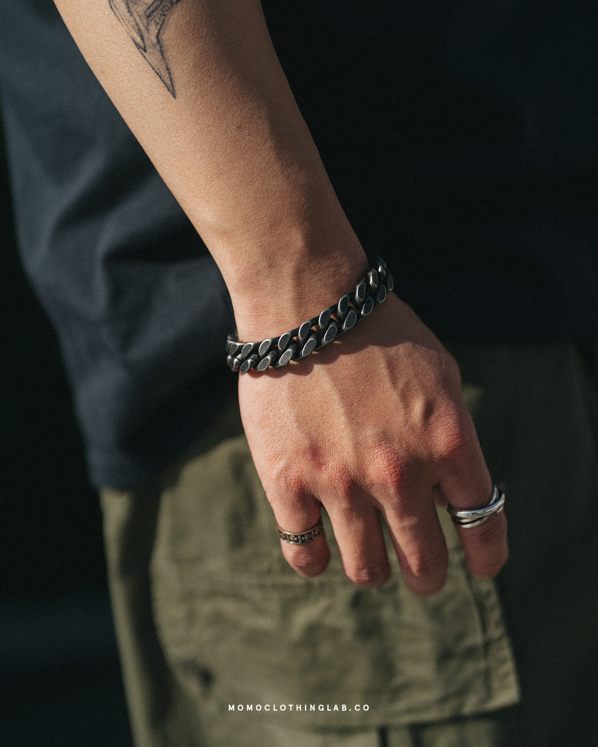 #現貨 (ACCB514) 鋼手鍊 極重工霧黑古巴手鍊