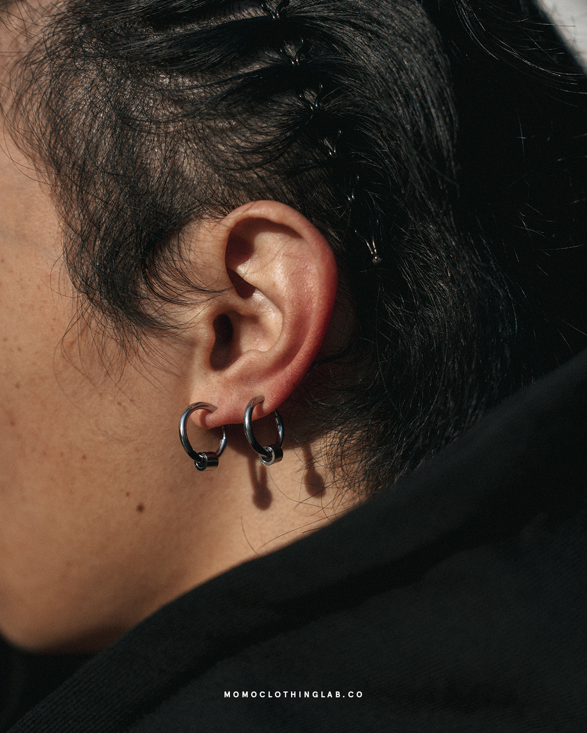 #現貨 (ACCE523) 鋼耳環 圓柱小圈耳環/耳夾