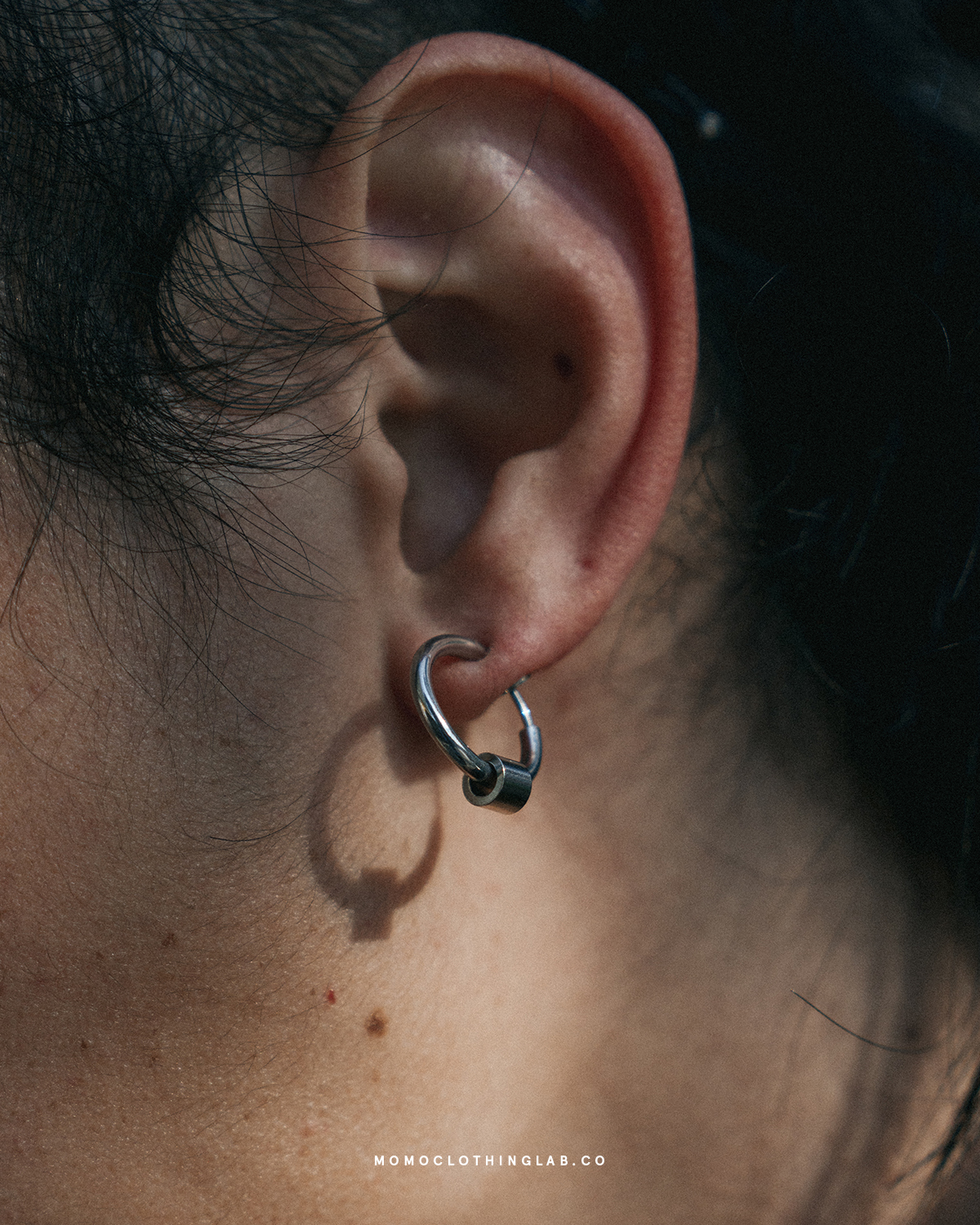 #現貨 (ACCE523) 鋼耳環 圓柱小圈耳環/耳夾