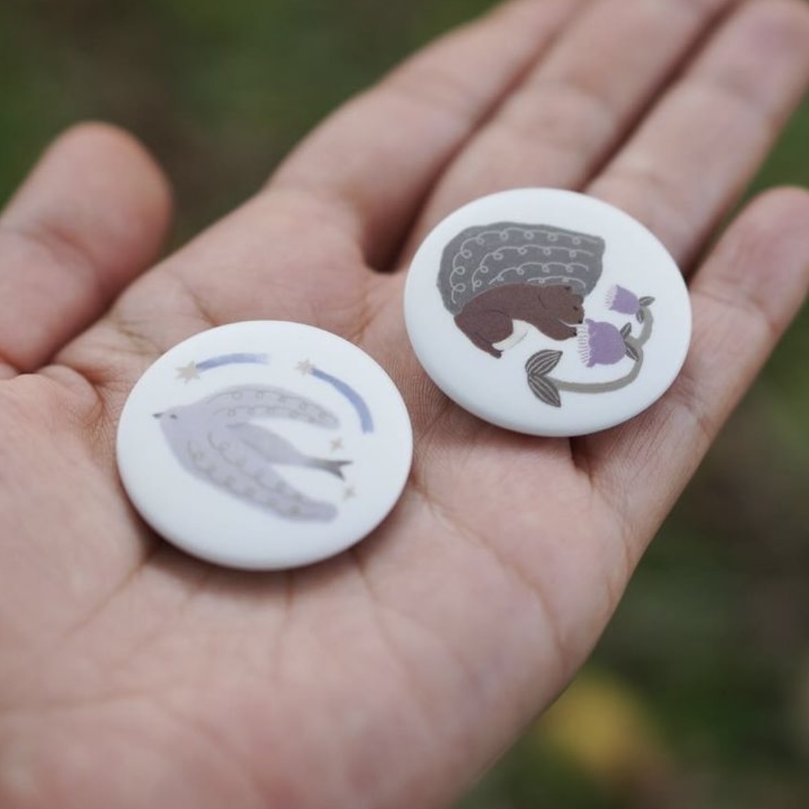 松鼠 飛鳥 小徽章｜森空