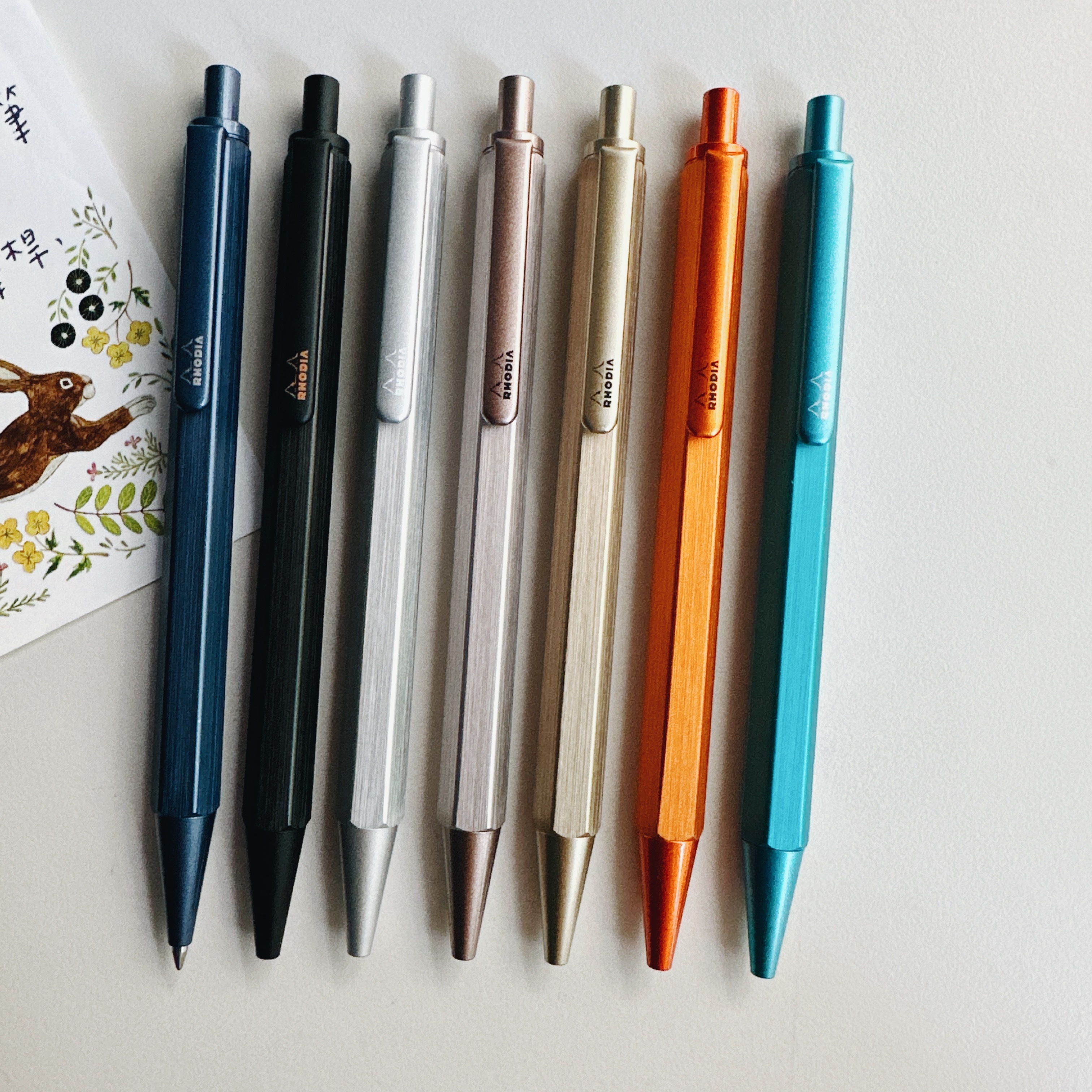 script 0.7 六角金屬原子筆 髮絲紋鋁製筆桿｜法國Rhodia