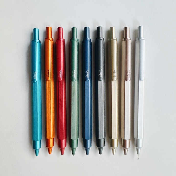 script 0.5 六角金屬自動鉛筆 髮絲紋鋁製筆桿｜法國Rhodia