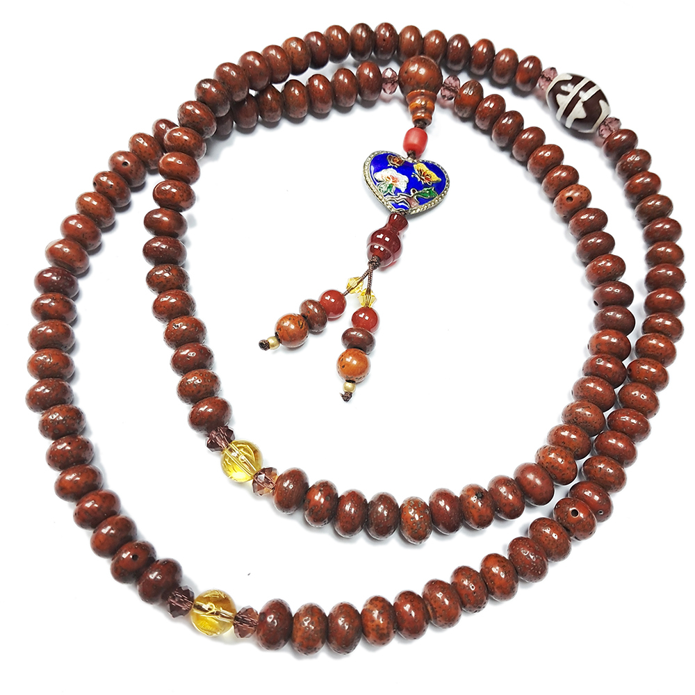 愛心蝴蝶{琺瑯}&老星月菩提108念珠6*8mm【十方】127374