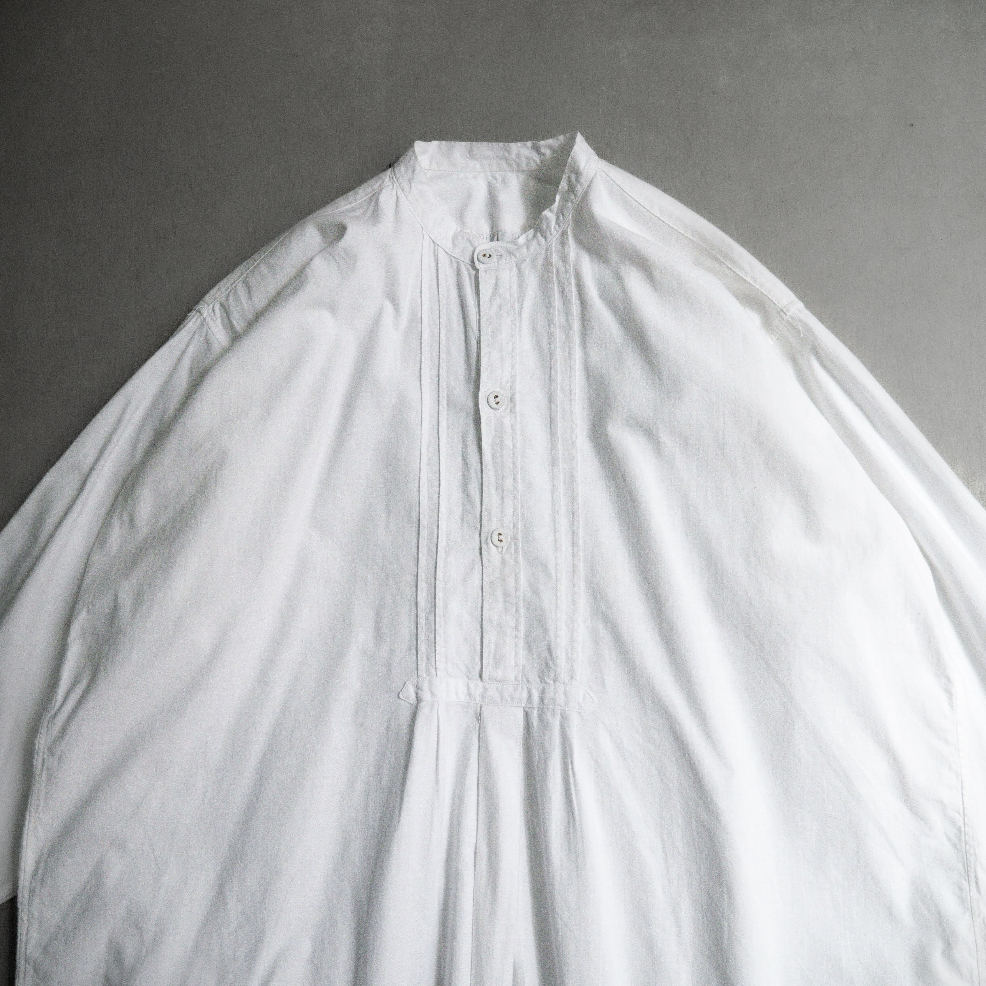 ANTIQUE FRENCH NIGHT DRESS 法國 古董 無領 刺繡 白色 長袖 睡衣 長洋裝 G