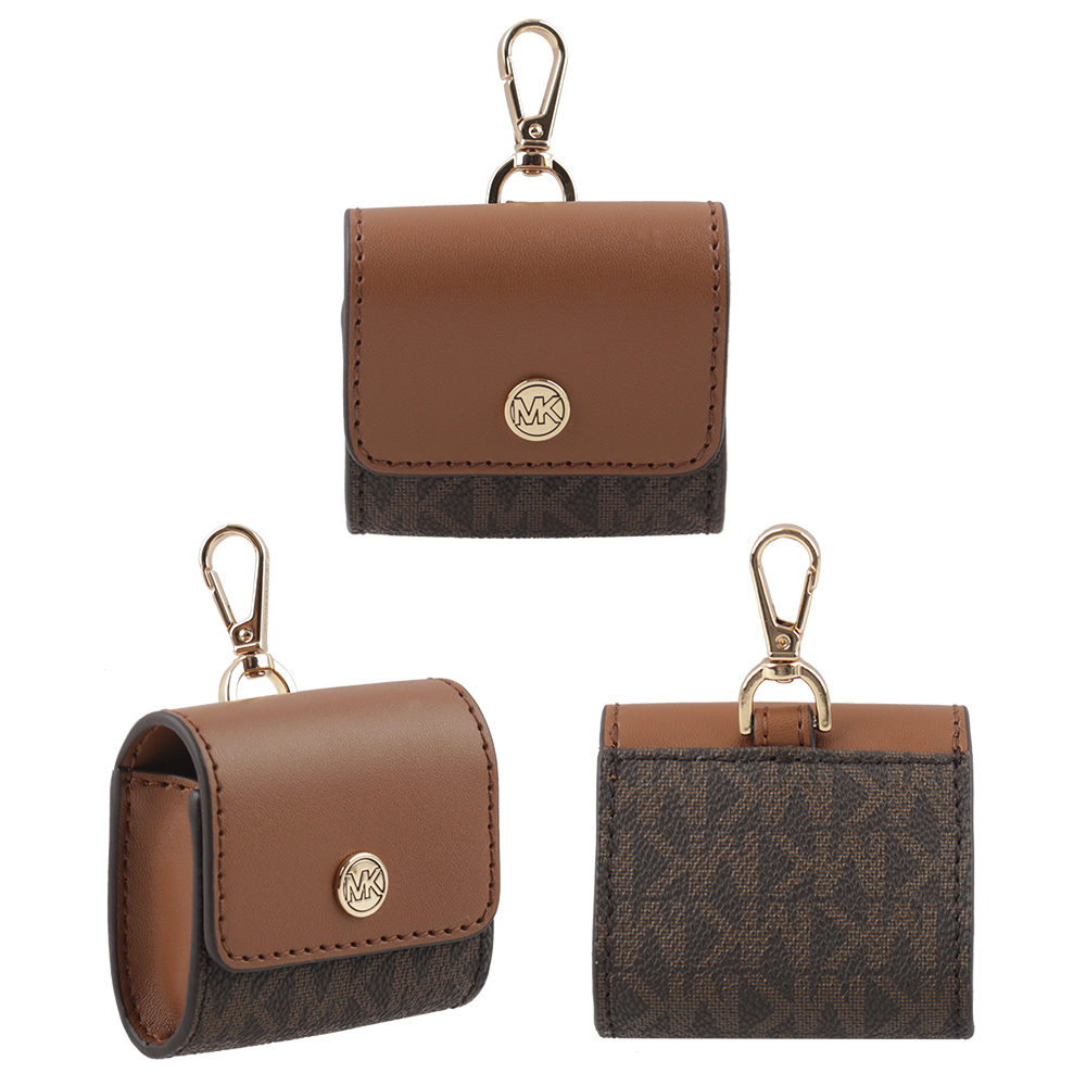 【Michael Kors】金字塗層帆布附小袋三合一斜背包(咖啡色) 35S2GTVC1B BROWN