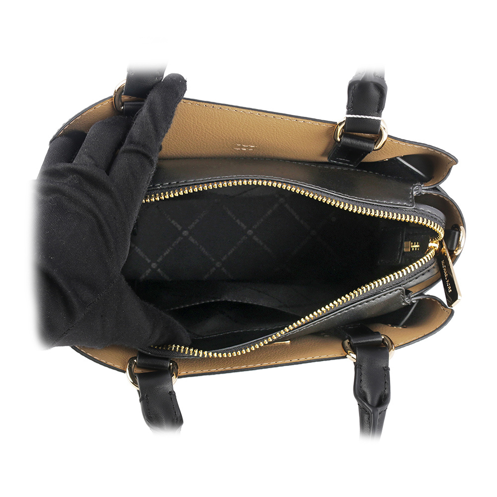 【Michael Kors】MKReed 金色標誌皮帶釦設計小款二用包(黑色) 35S3G6RS1T BLACK