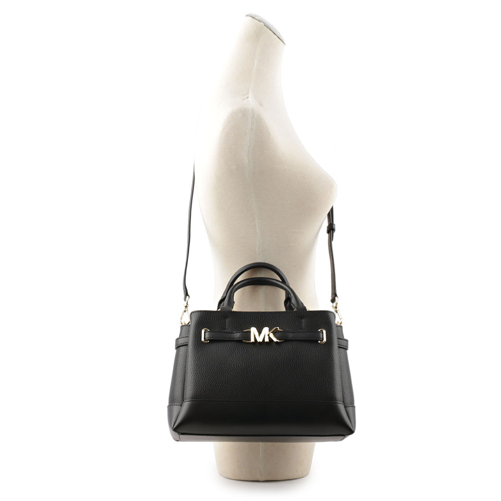 【Michael Kors】MKReed 金色標誌皮帶釦設計小款二用包(黑色) 35S3G6RS1T BLACK