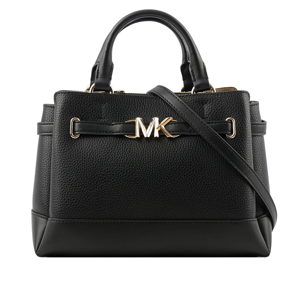 無糖冰豆漿【Michael Kors】MKReed 金色標誌皮帶釦設計小款二用包(黑色) 35S3G6RS1T BLACK