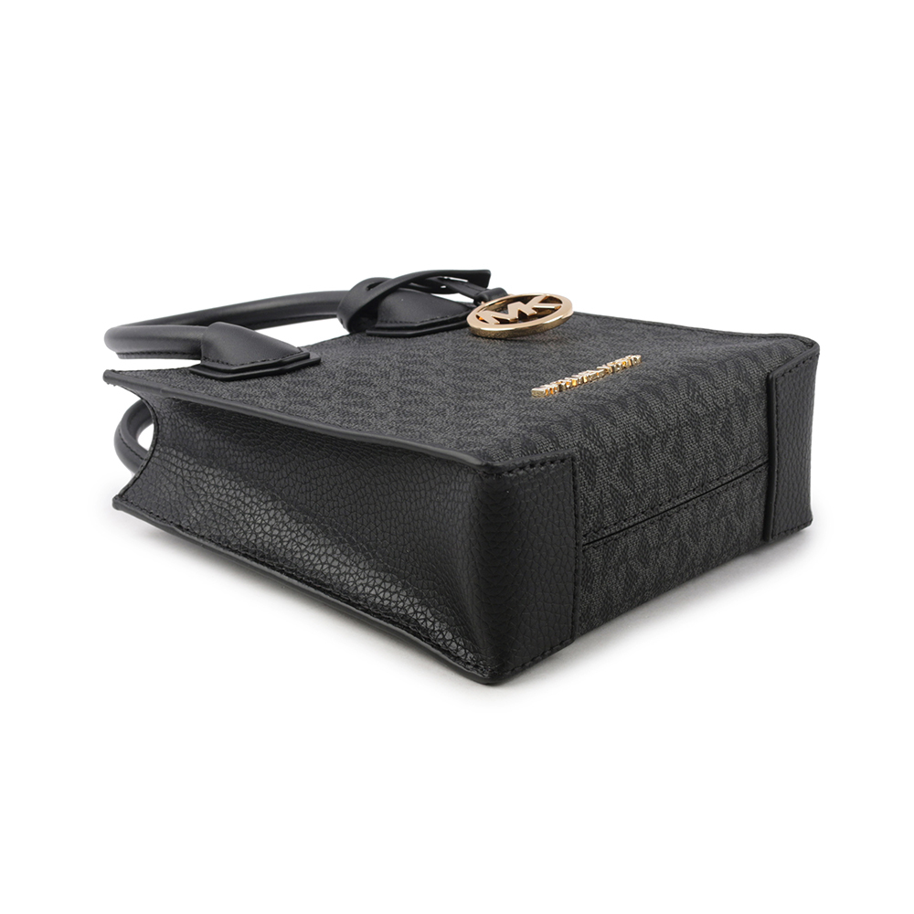 【Michael Kors】Mercer 塗層帆布手提/斜背二用迷你琴譜包(黑色) 35T1GM9C0I BLACK