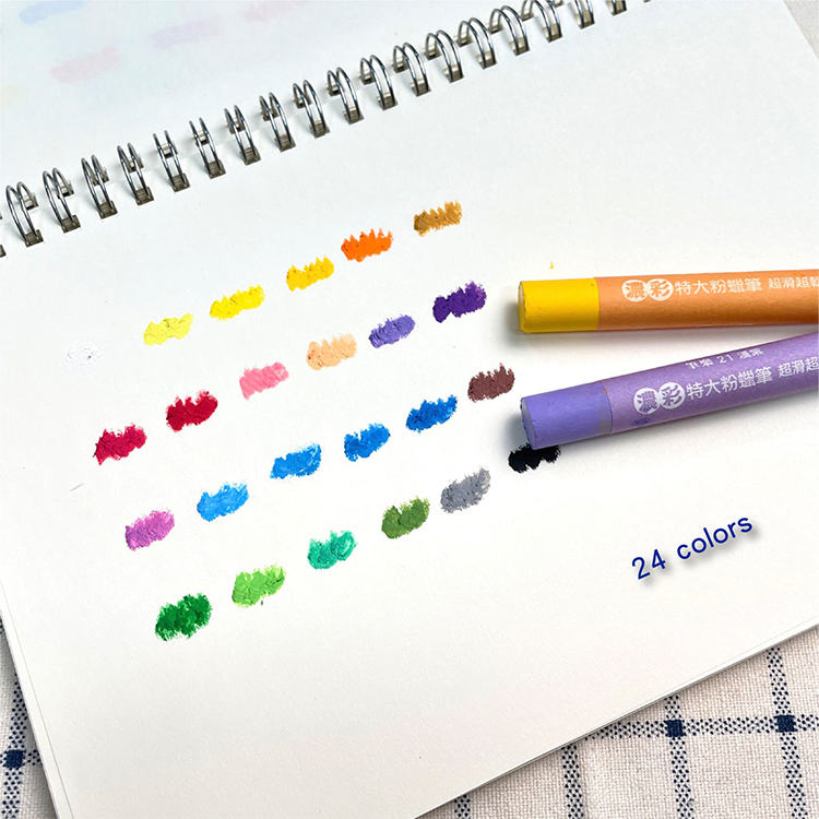 【PENROTE筆樂】24色濃彩特大粉蠟筆