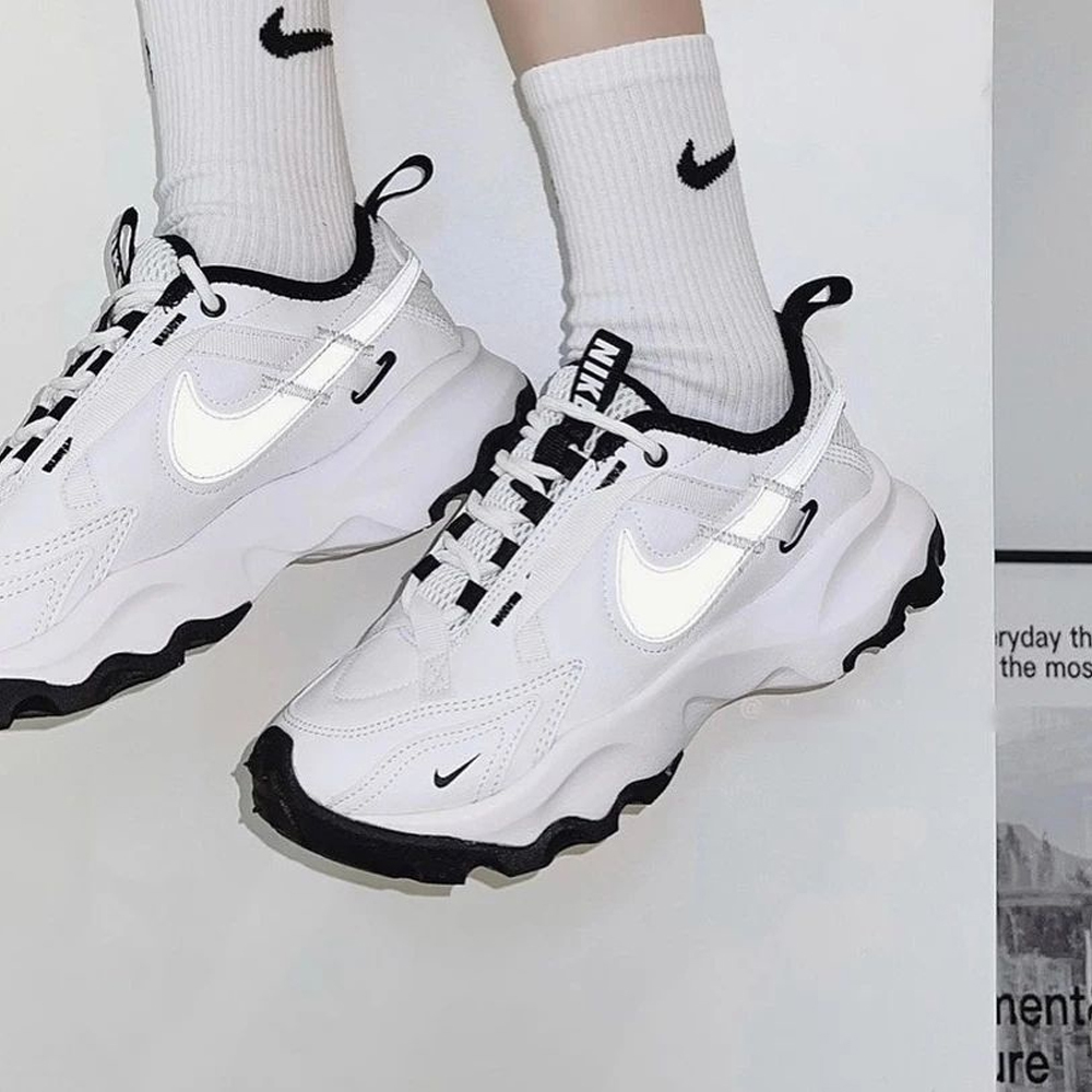 Nike TC7900 熊貓 白黑 休閒鞋 增高 反光 DR7851-100