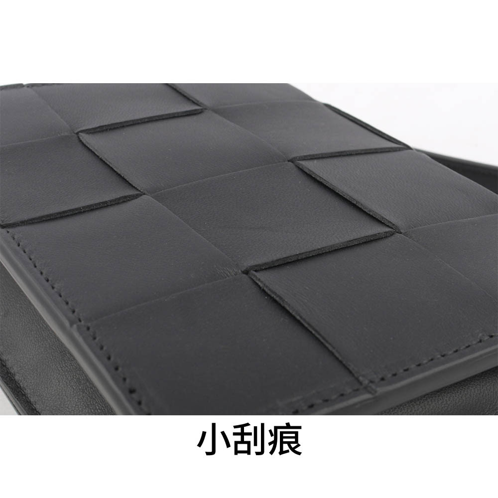 【BOTTEGA VENETA】Cassette 小羊皮編織小款斜背包(黑色) 574051 VMAY1 8803