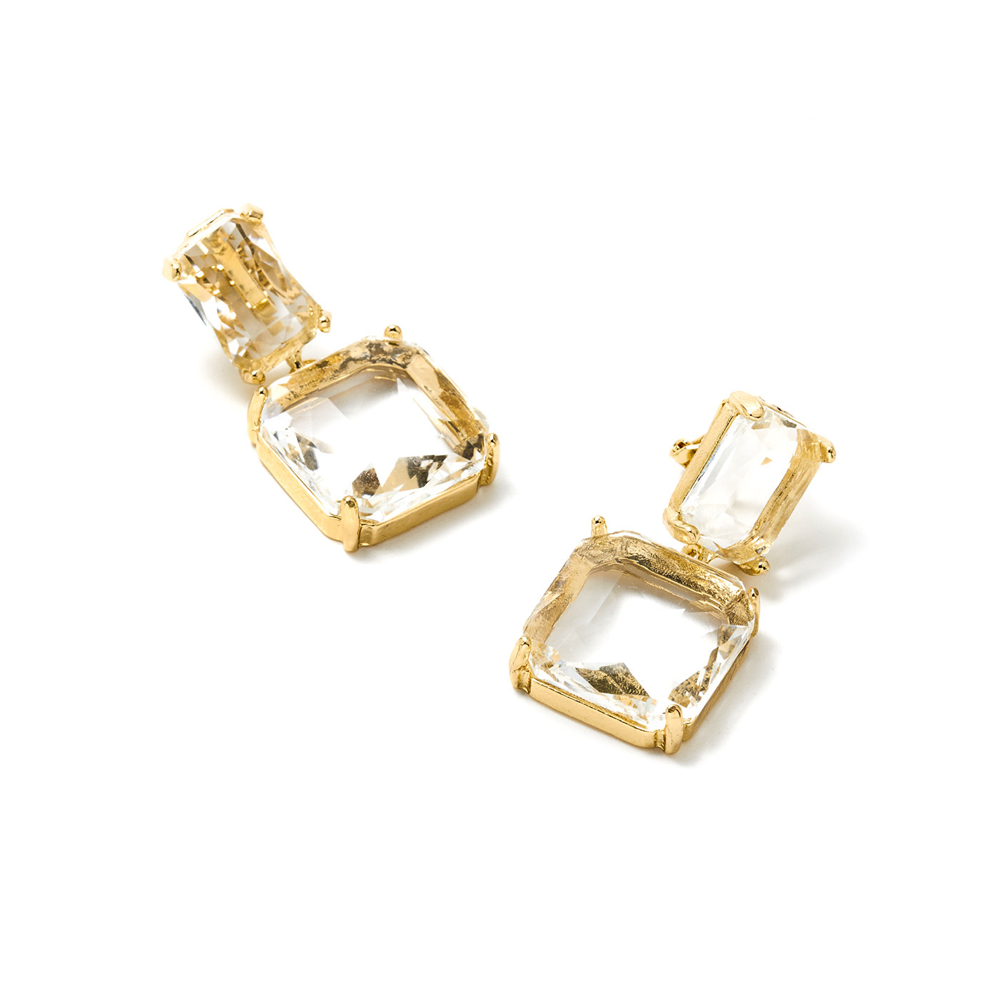 平價飾品,鋯石,夾式垂墜耳環