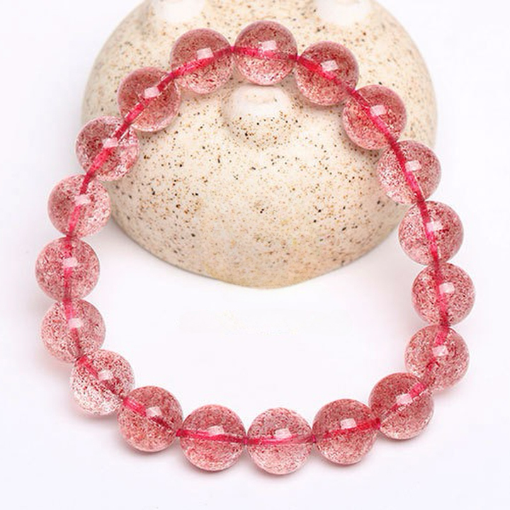 【藏寶】鴿血紅冰種草莓晶水晶手鍊/水晶手串