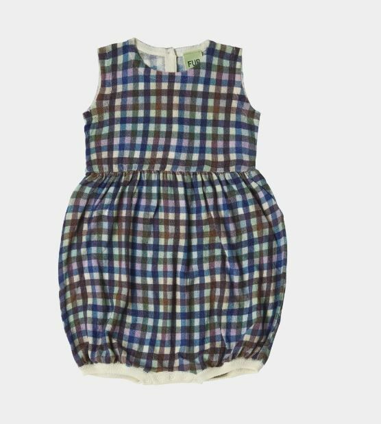 FUB 格紋針織包屁衣 BABY ROMPER SUIT-MULTICHECK