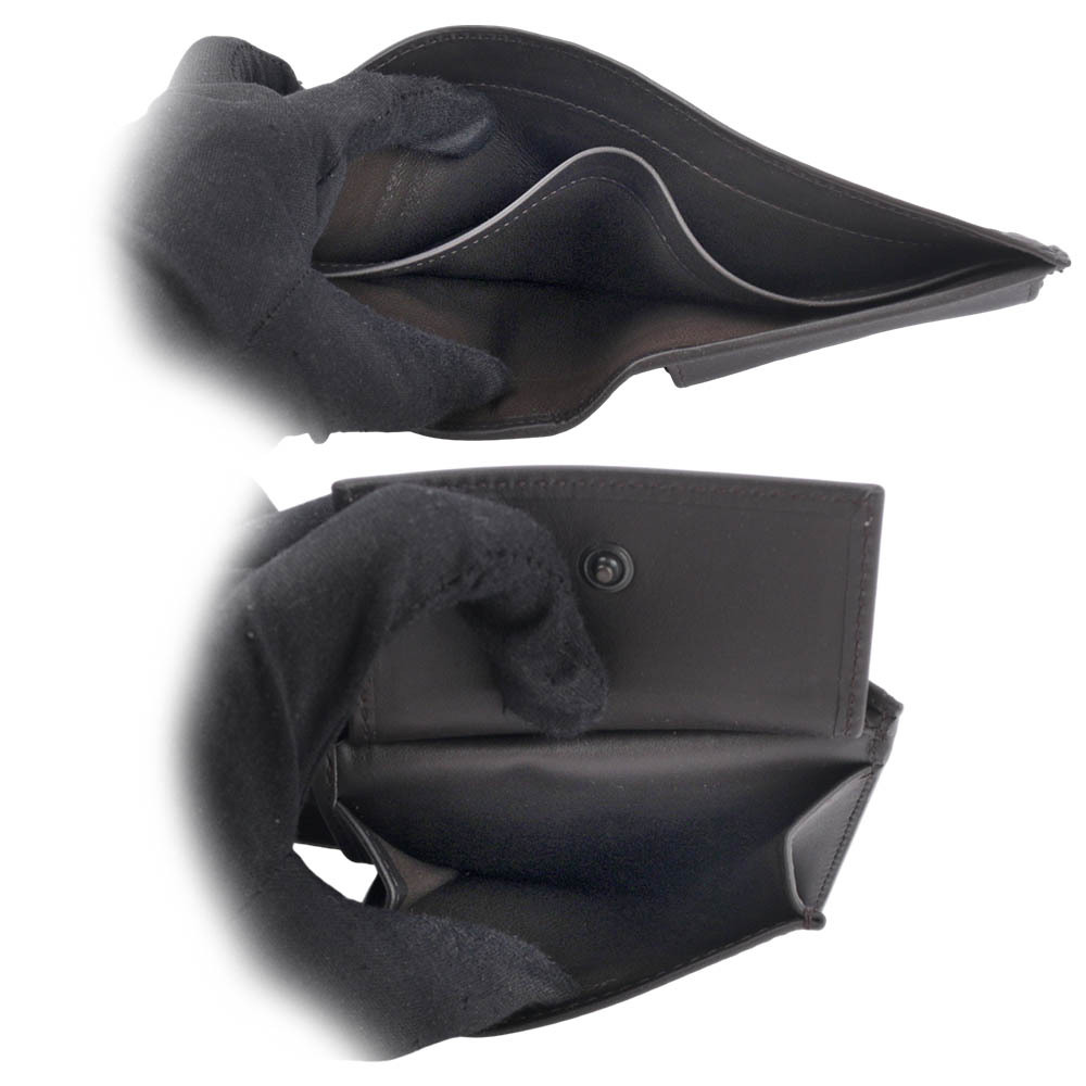 【BOTTEGA VENETA】小牛皮編織零錢袋對開短夾(咖啡色) 193642 V4651 2096