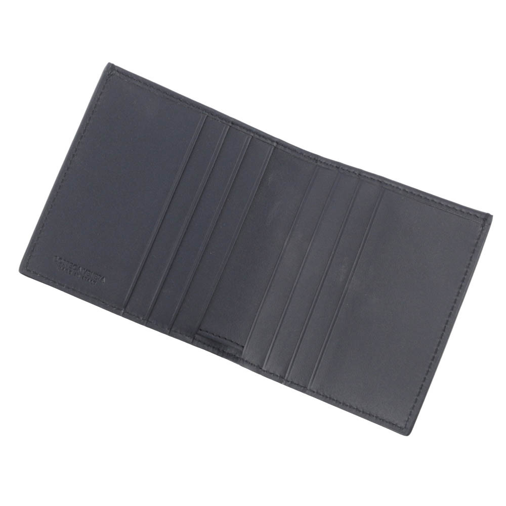 【BOTTEGA VENETA】小牛皮編織對開6卡短夾(星際藍) 222338 V4651 8836