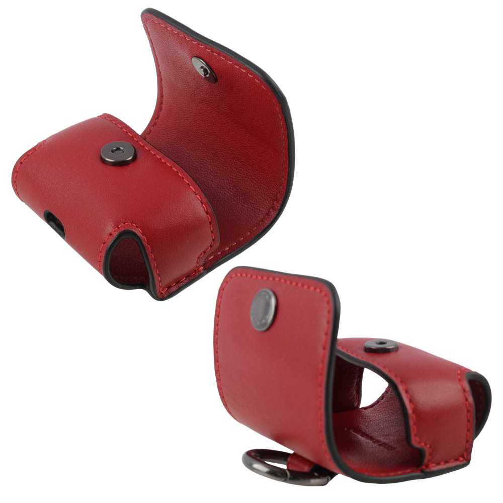 【COACH】小牛皮 Airpods Pro 無線耳機套(紅色) C3749 QBF8Q