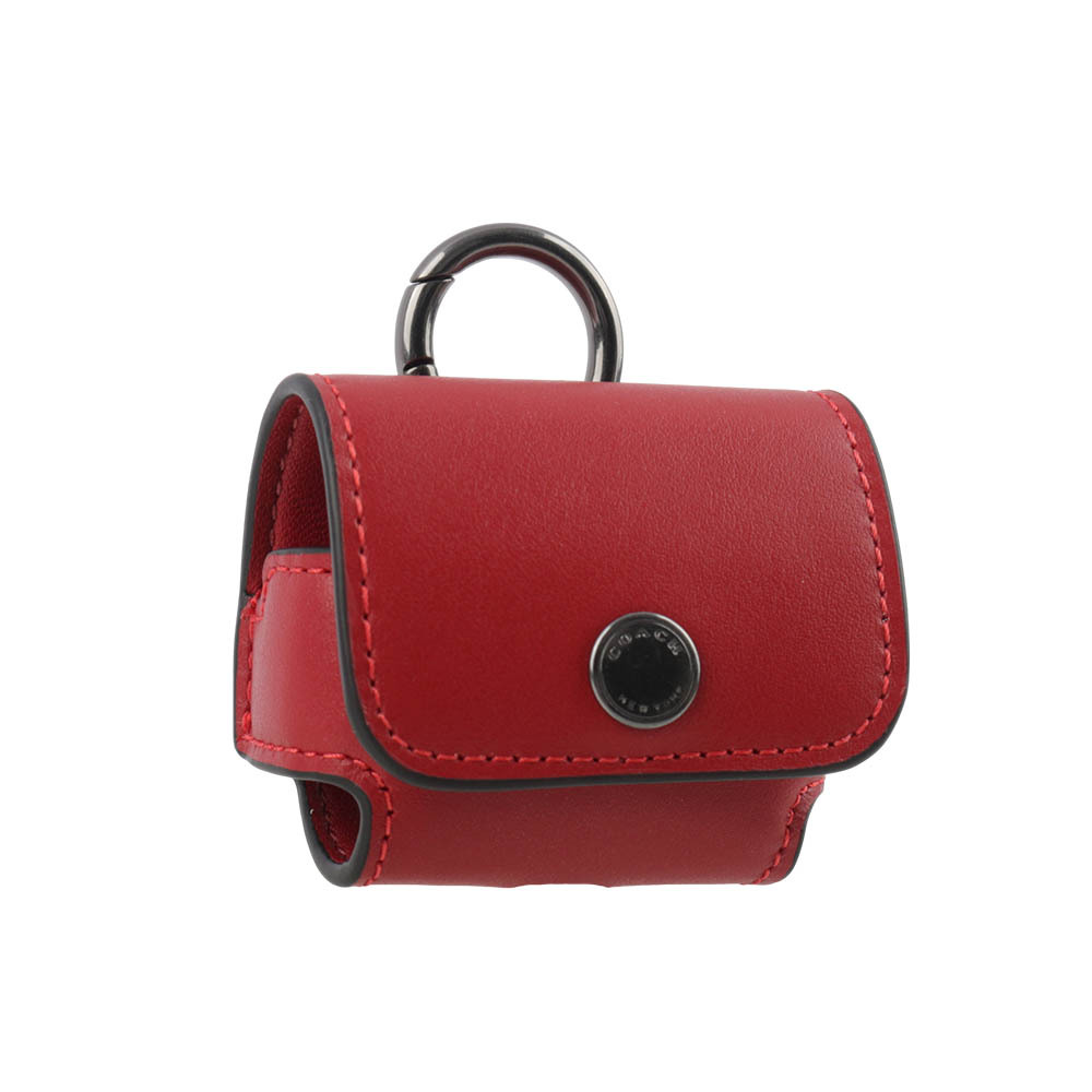 【COACH】小牛皮 Airpods Pro 無線耳機套(紅色) C3749 QBF8Q