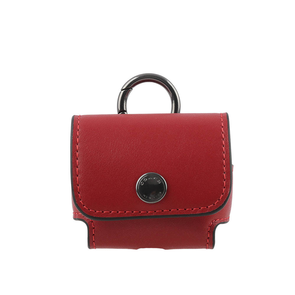 【COACH】小牛皮 Airpods Pro 無線耳機套(紅色) C3749 QBF8Q