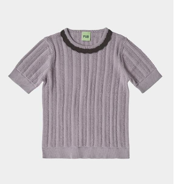 FUB 織花紋針織衫 POINTELLE T-SHIRT-HEATHER