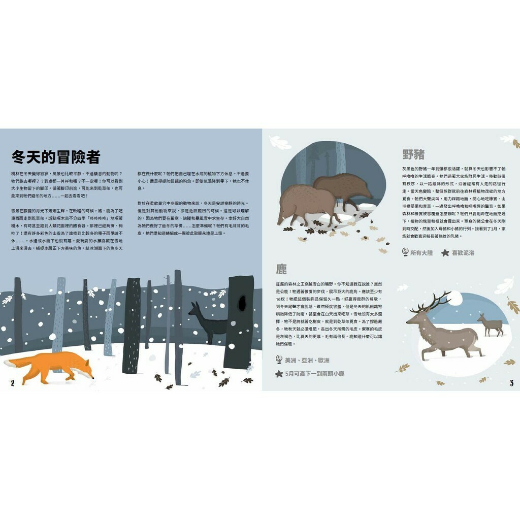 冬天裡的動物世界：神奇的動物過冬與生態地圖_瑪琪塔．史巴可瓦 等