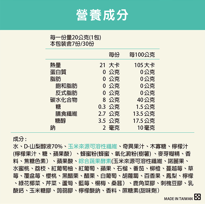 【排便順暢】纖暢酵蔬凍30入/盒