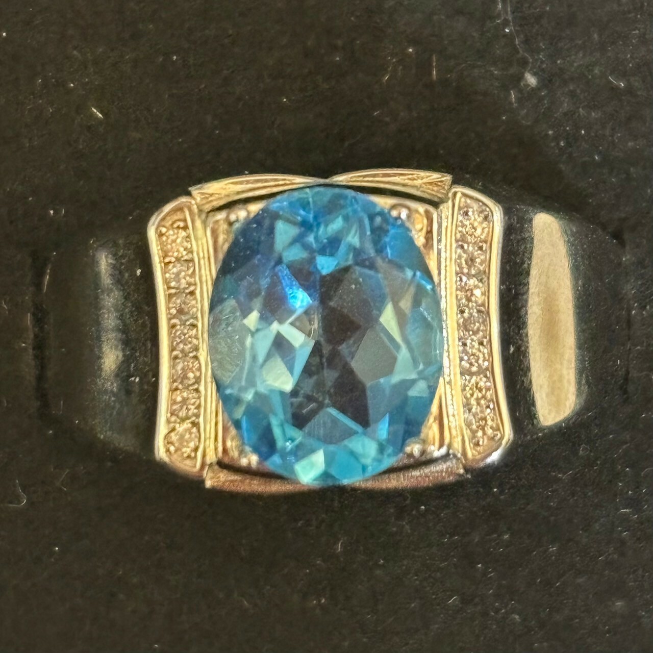 M32倫敦藍拓帕石男戒