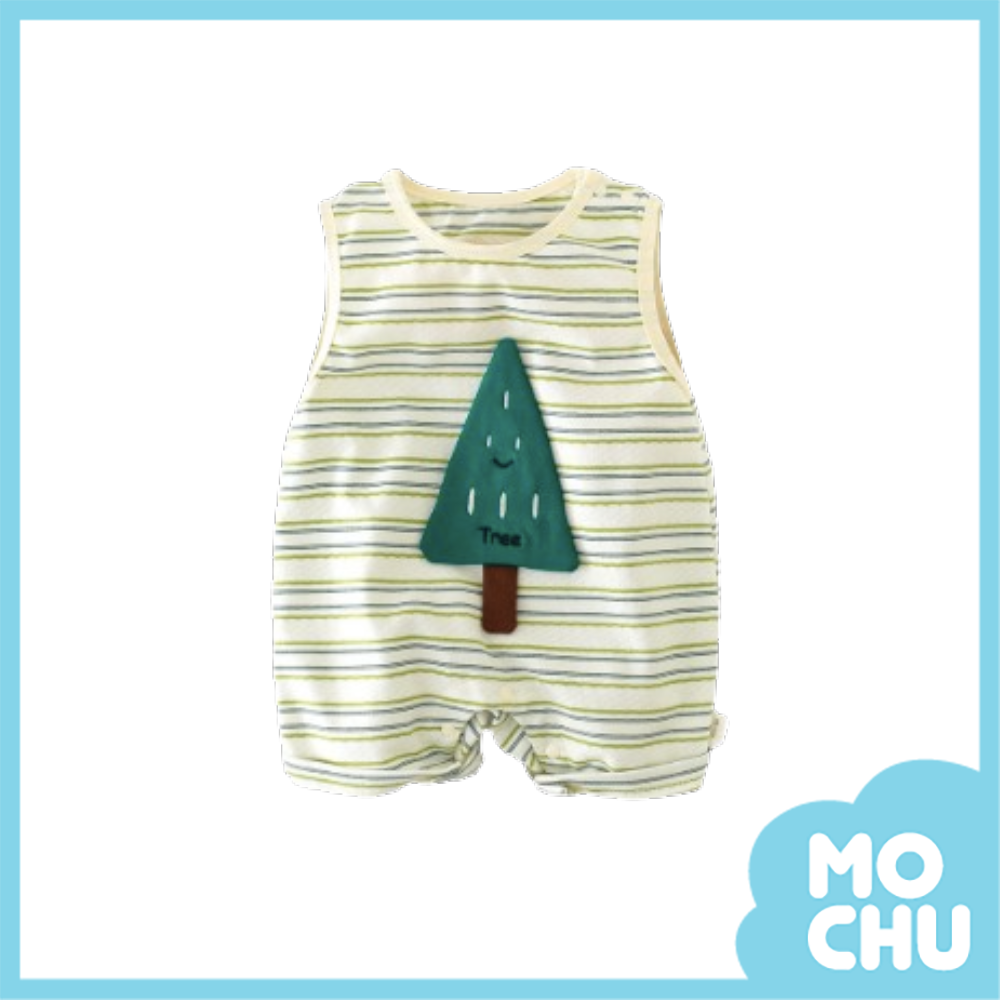 三角小樹木無袖連身衣