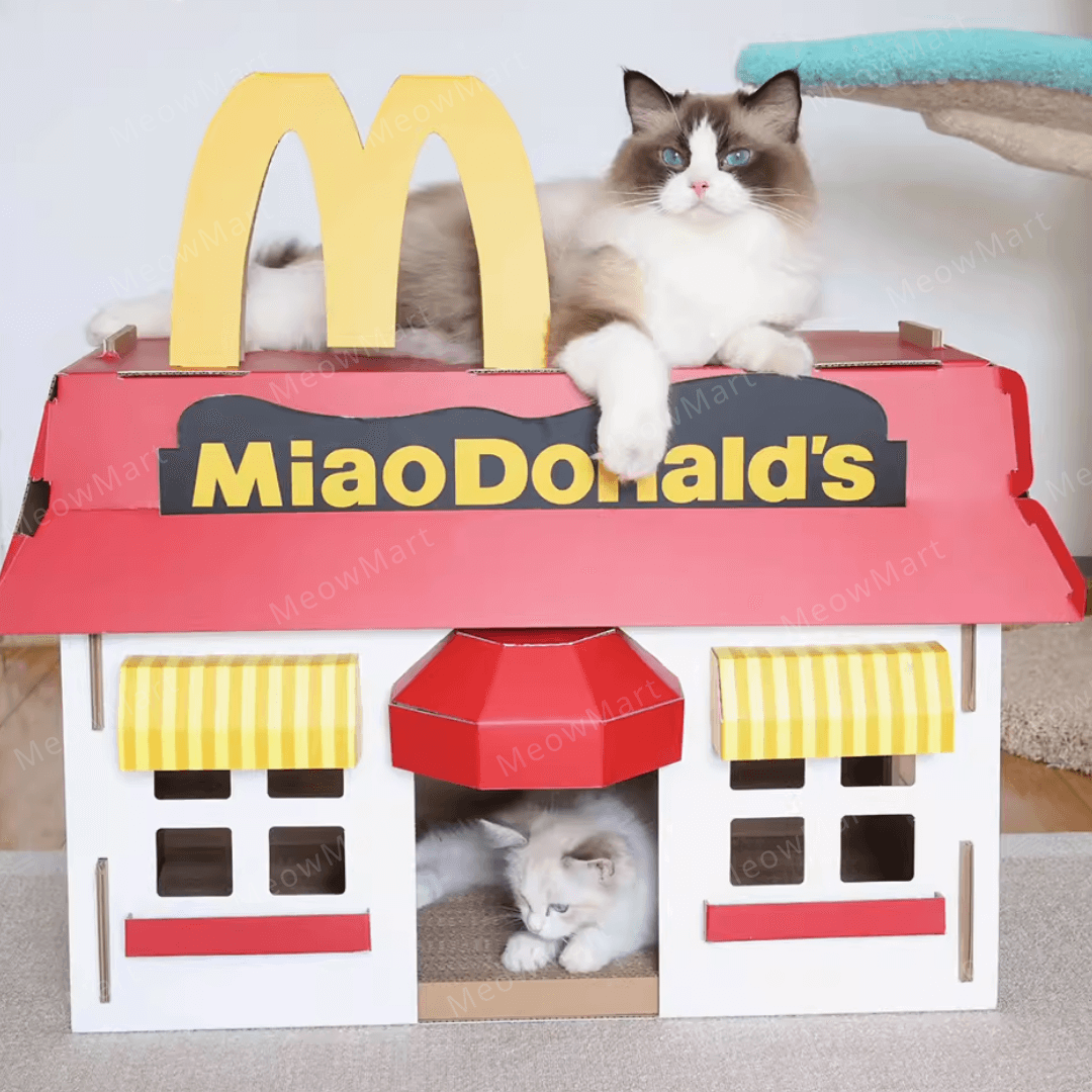 【現貨8折】喵當勞貓抓板貓屋