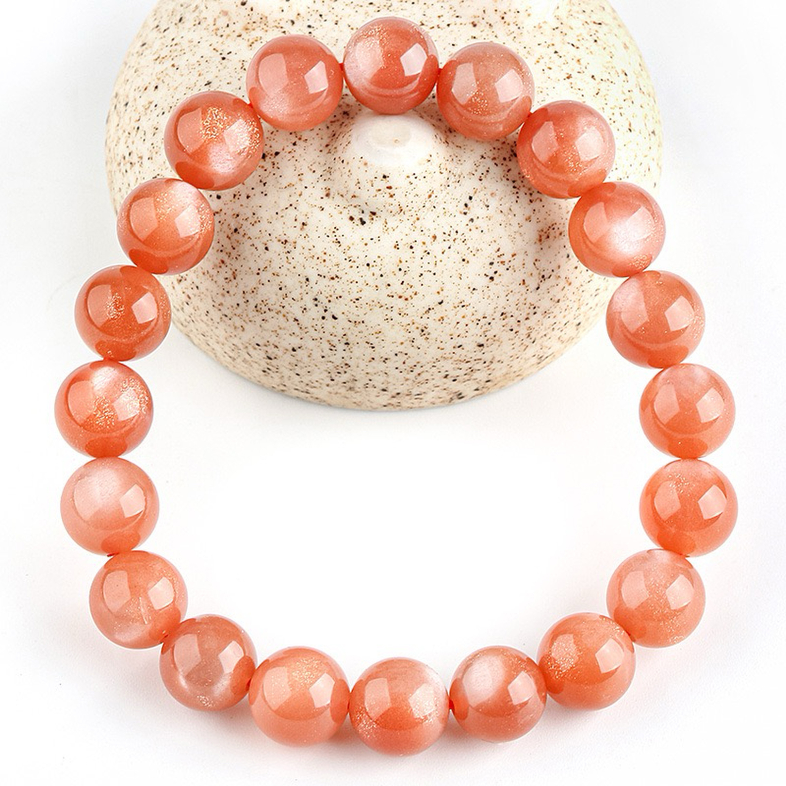 【藏寶】斯里蘭卡太陽石/橙色月光石/日光石水晶手鍊/水晶手串