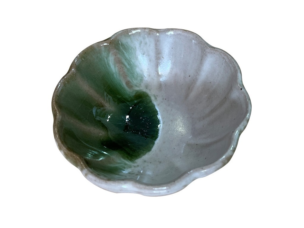 綠吹花型小缽/7.5x3.2cm