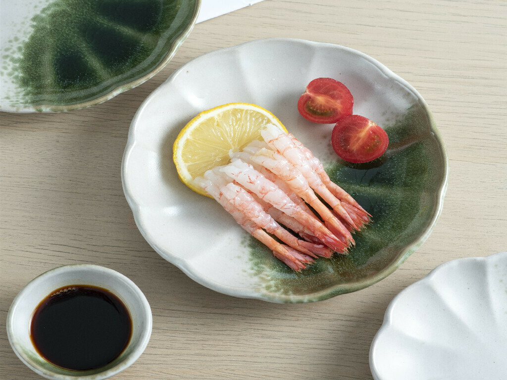 綠吹花型小盤/16x3cm