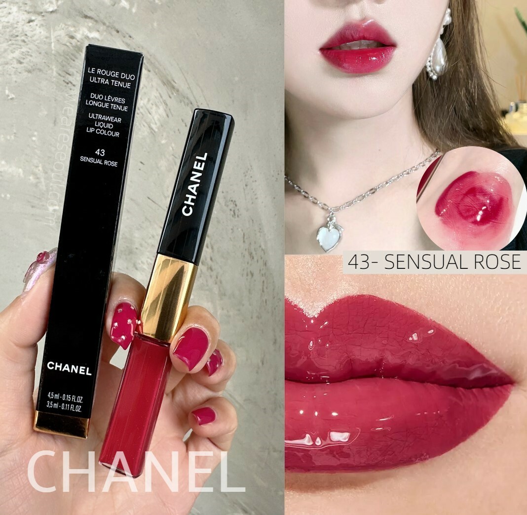 CHANEL 持久雙頭水光唇釉#43 sensual rose 冰糖山楂野玫瑰