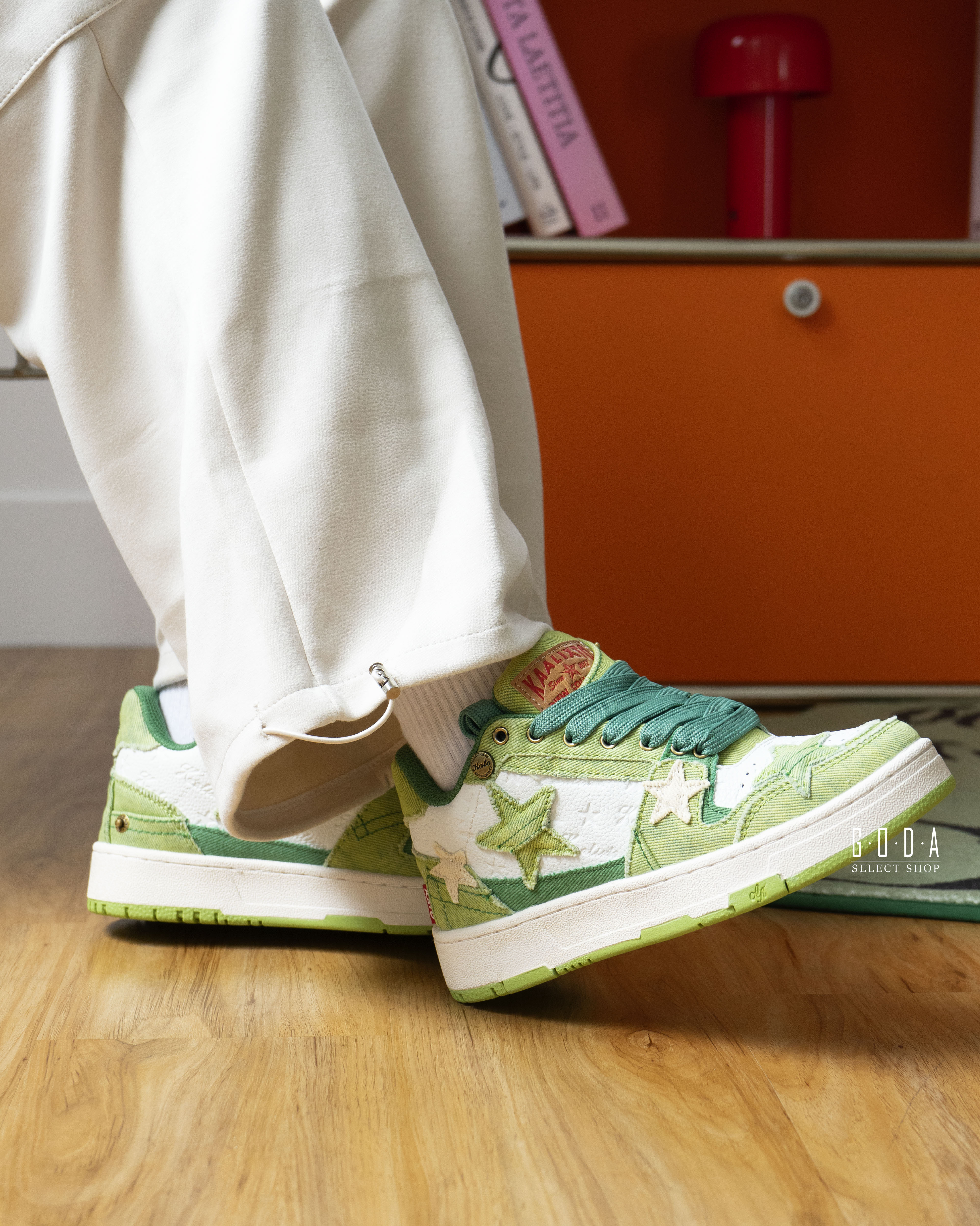 (寶藏鞋款) Kaalixto Retro Vintage Green Jeans “avocado”  復古 酪梨綠 牛仔 星星鞋 KSH230312