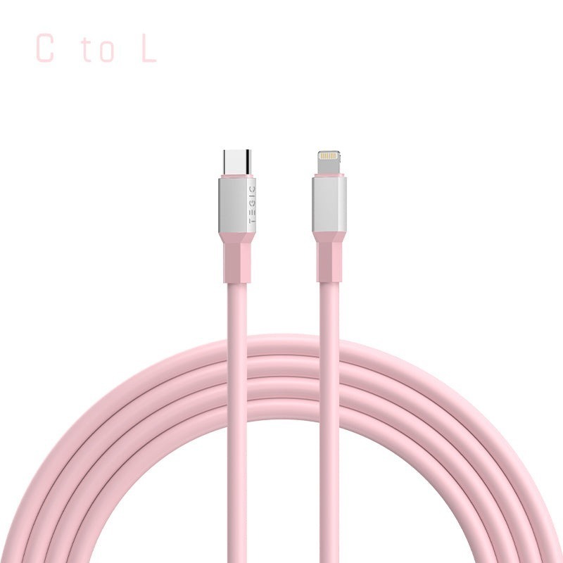 TEGIC Silicone Cable 數據線   粉紅色 1米
