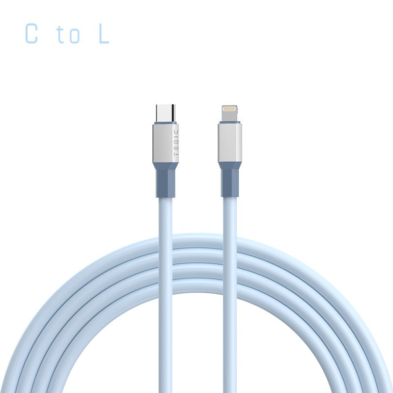 TEGIC Silicone Cable 數據線 藍色 1米