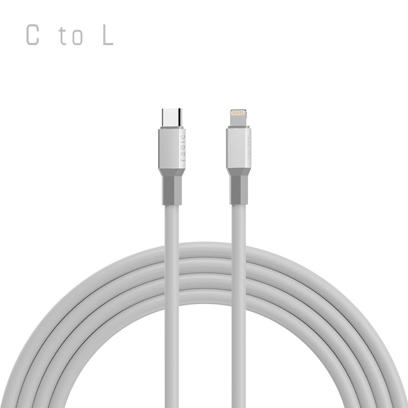 TEGIC Silicone Cable 數據線 灰色 1.2米