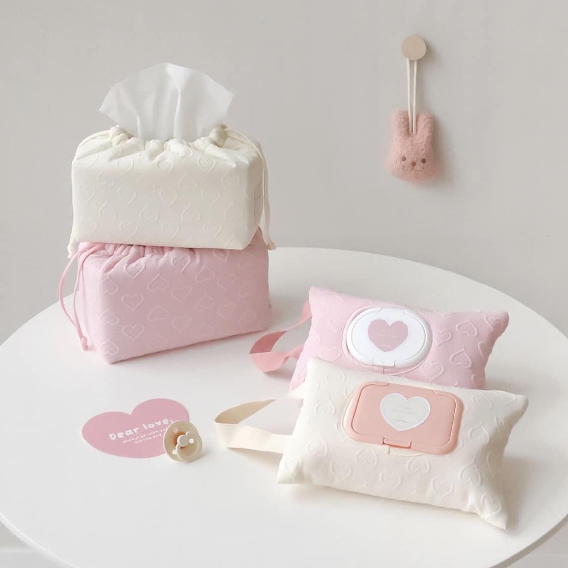 INS heart bag white and pink