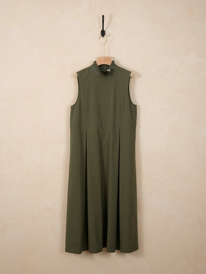 城市細雨微領無袖洋裝-遠星