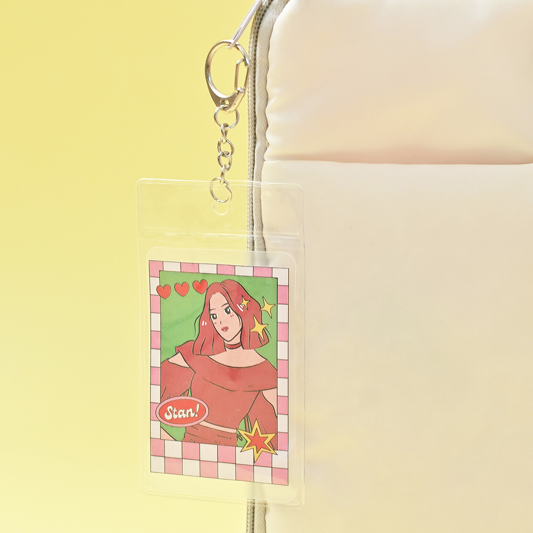 硬質卡套鑰匙圈/D字扣 6.4x0.7x12cm 2入