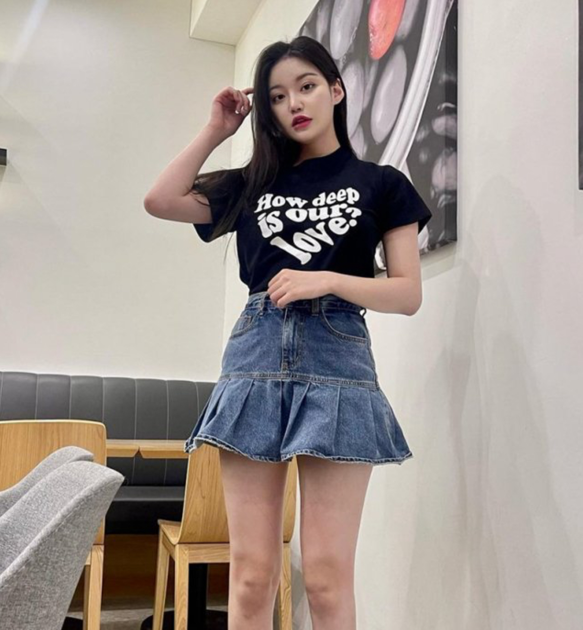 韓國連線🇰🇷Luv is true 愛心短袖 黑底白字 藍底黃字 炭黑粉字 3色/預購