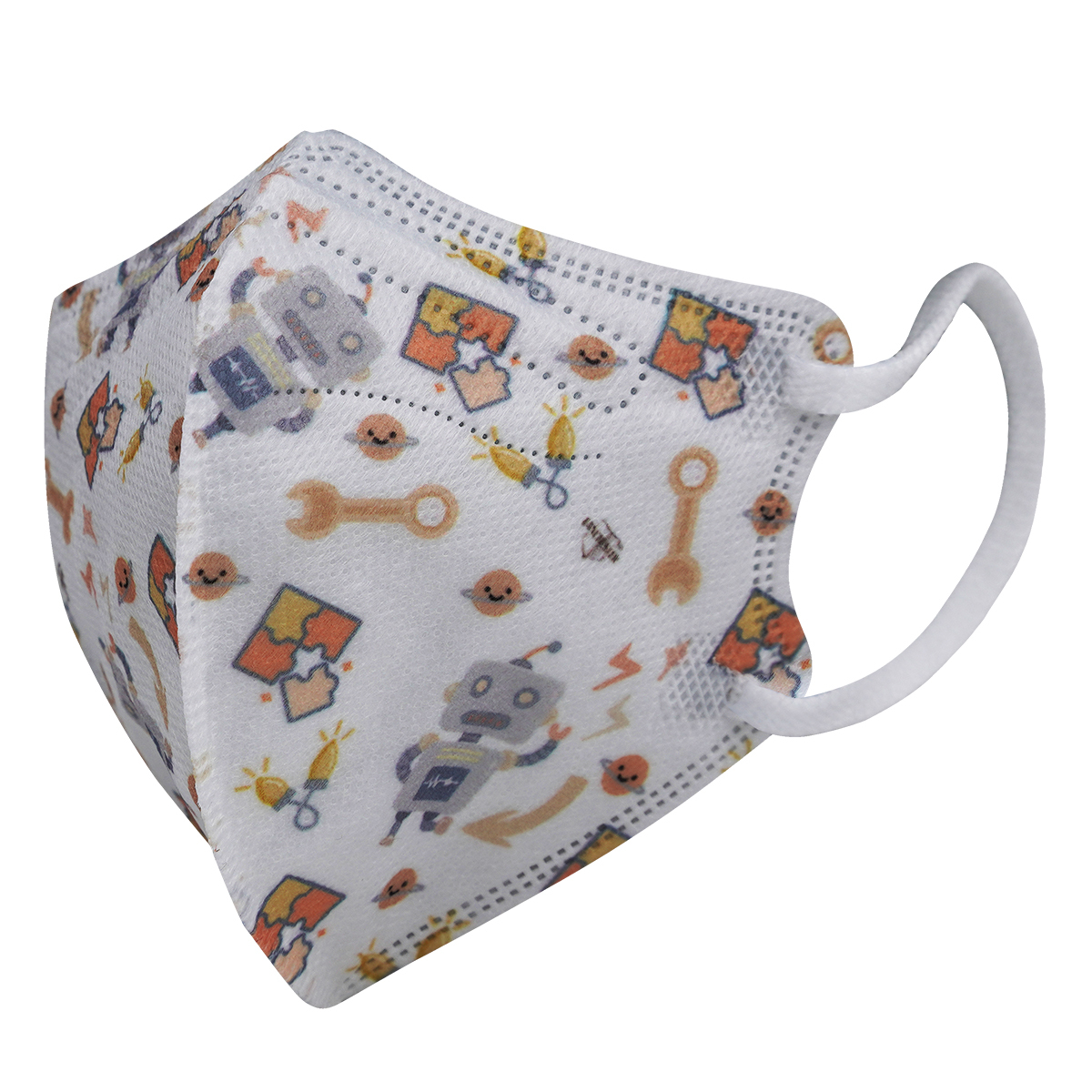 KN95-幼兒4層3D立體防護口罩(機器人)(三十片/獨立包裝)(新國標-GB/T38880口罩)(醫用級口罩)