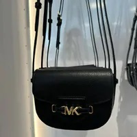 [S] MICHAEL KORS 35F3G6RC1T REED SM SADDLE XBODY LEATHER,BLACK, 196163990200 (SMK891)